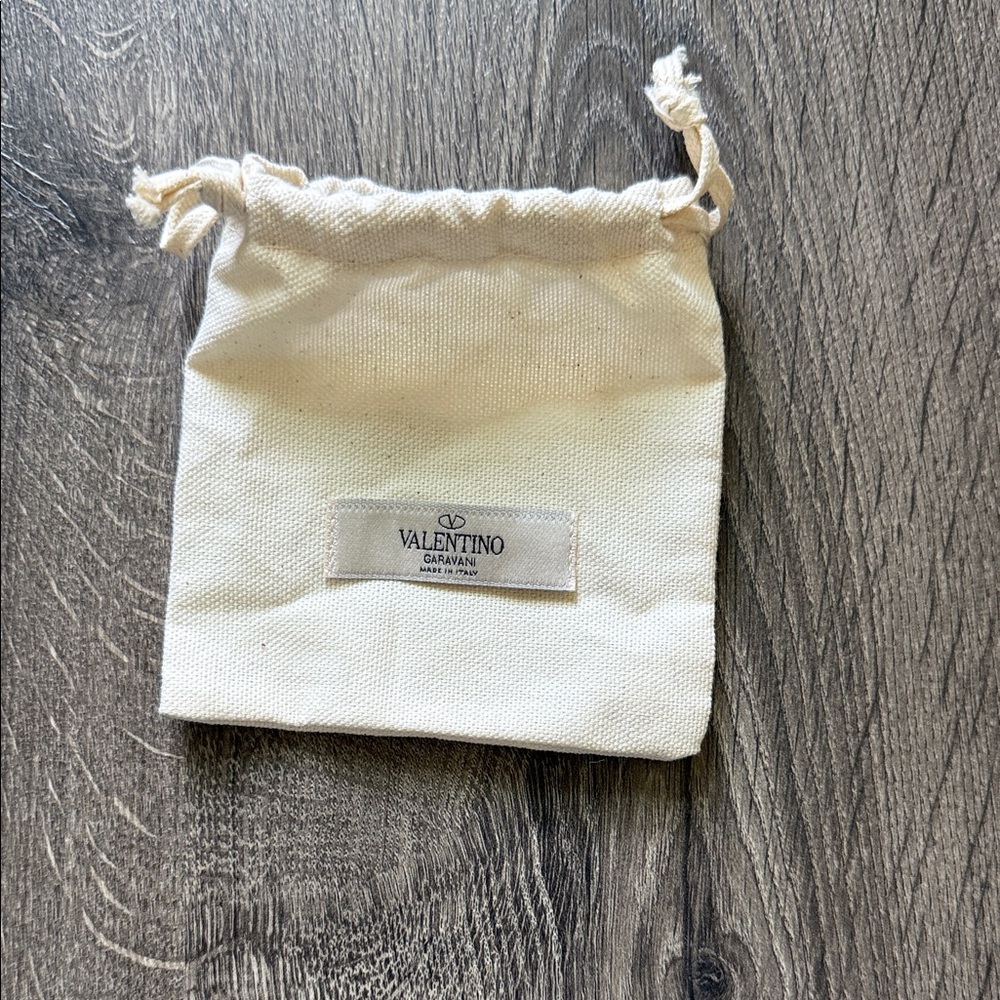 Valentino Cream Canvas Drawstring Pouch